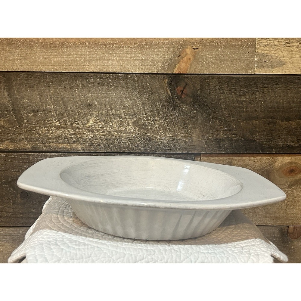VTG KitchenAid 9" Deep Dish Pie Baker Casserole With Handles‎ White